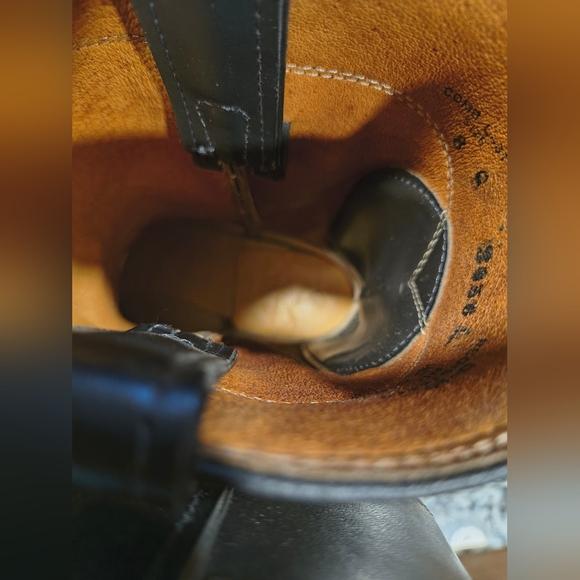 Justin Diamond J Sz 8 Black Leather Western Boots - Picture 6 of 8